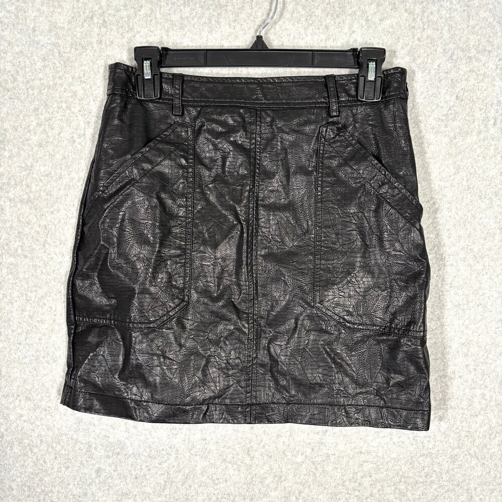 Mini Skirt Medium Faux Leather Snake Witchy Y2K Moto 90s Whimsy‎ Goth Vegan
